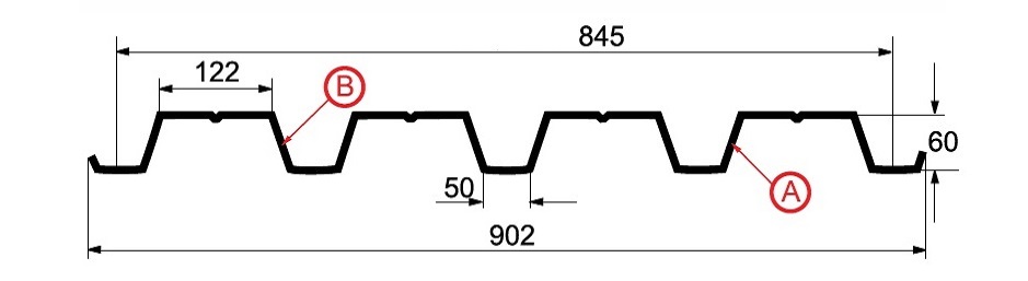 Профнастил Н-60 покрытие NORMAN